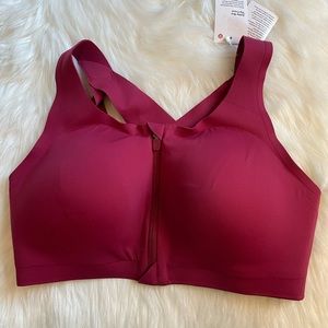Lululemon Enlite Front-Zip Bra Size 34DD Pomegranate POME New